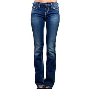 Y2K Silver Aiko Boot Cut Jeans